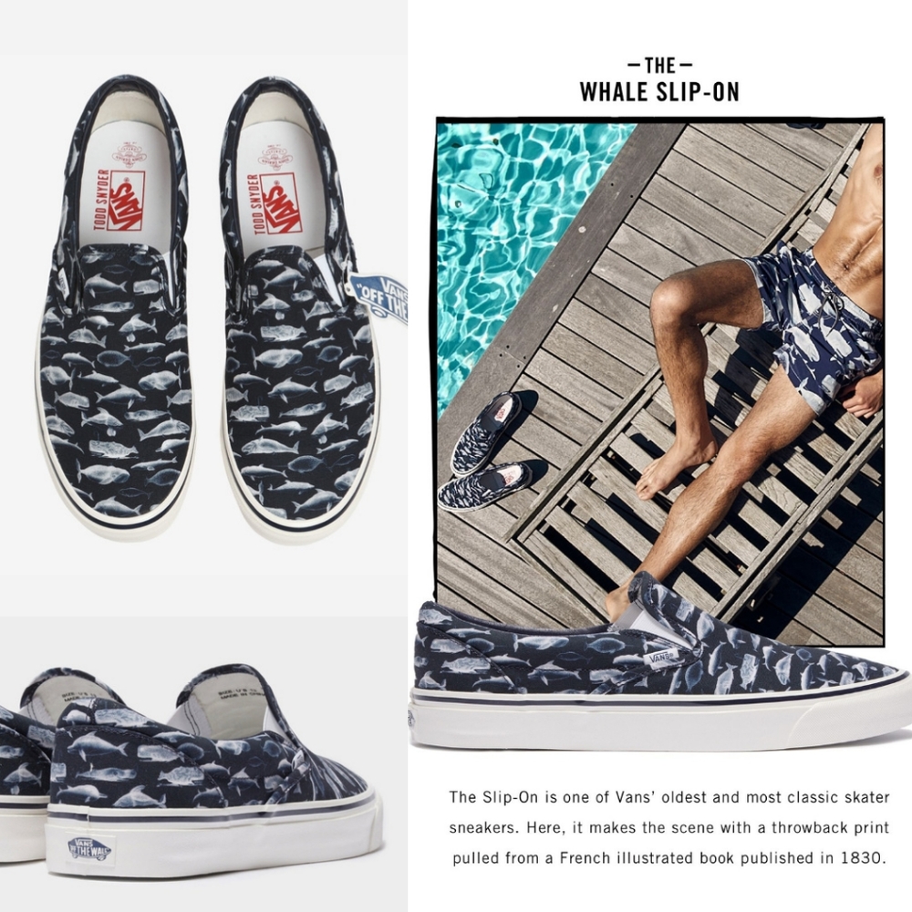 Vans Classic Slip-on x Todd Snyder x John Derian Whale Print '22 Women's Size9.5